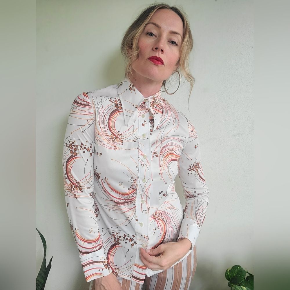 The McJagger Dagger Collar Vintage Button Down S-M - Picture 8 of 10